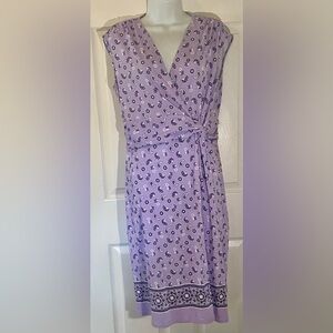 Lands' End Lavender Floral Paisley Dress